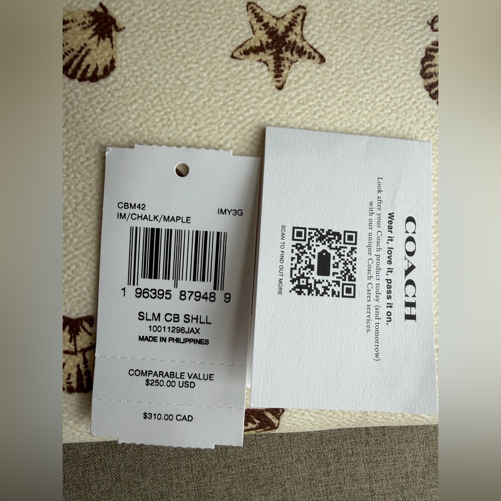 NWT!COACH Slim Crossbody Bag With Shell Print(CBM42) - Picture 5 of 5